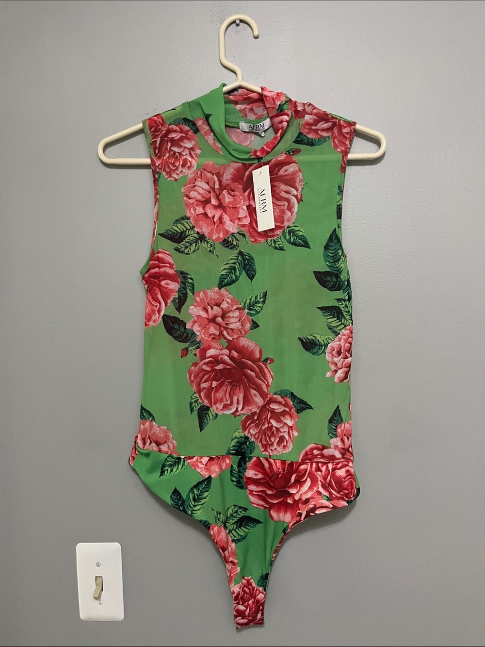AFRM Floral Sheer Bodysuit